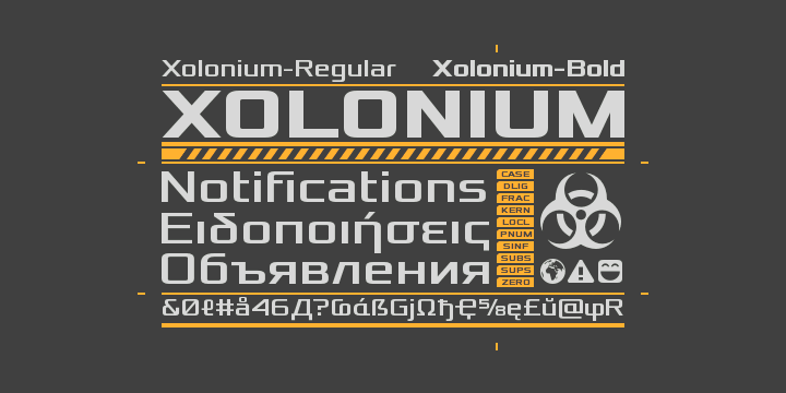 Przykładowa czcionka Xolonium #2