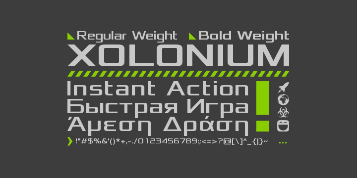 Przykładowa czcionka Xolonium #4