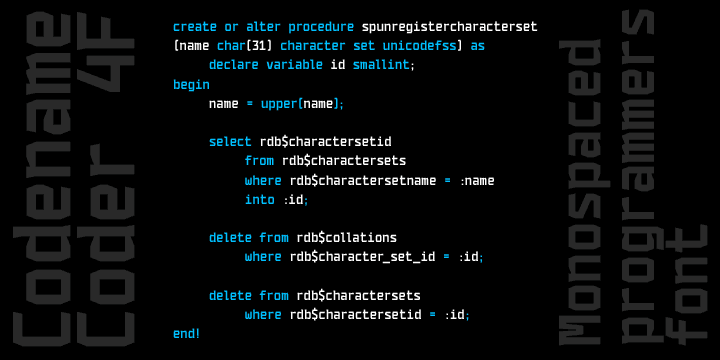 Przykładowa czcionka Codename Coder 4F #6