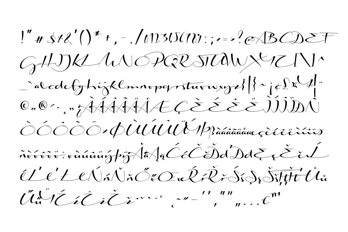 Przykładowa czcionka Biloxi Calligraphy #2