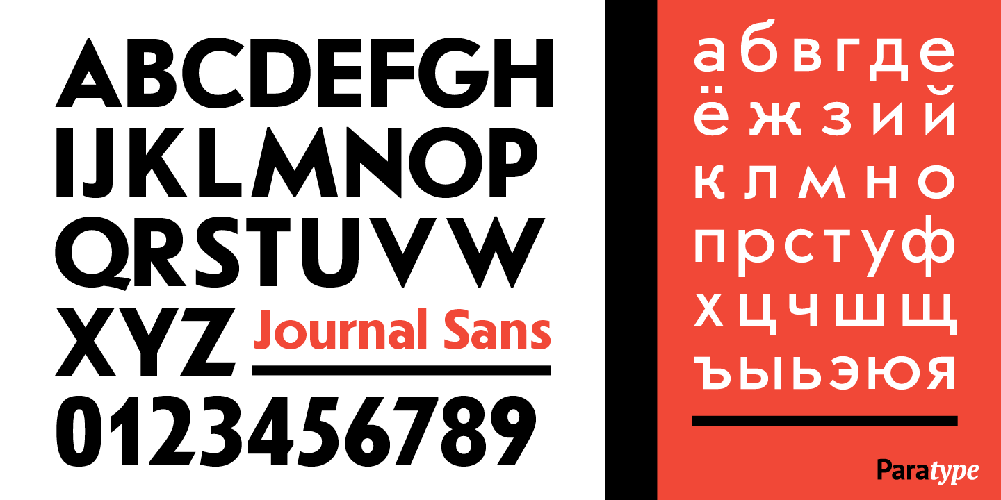 Przykładowa czcionka Journal Sans #3