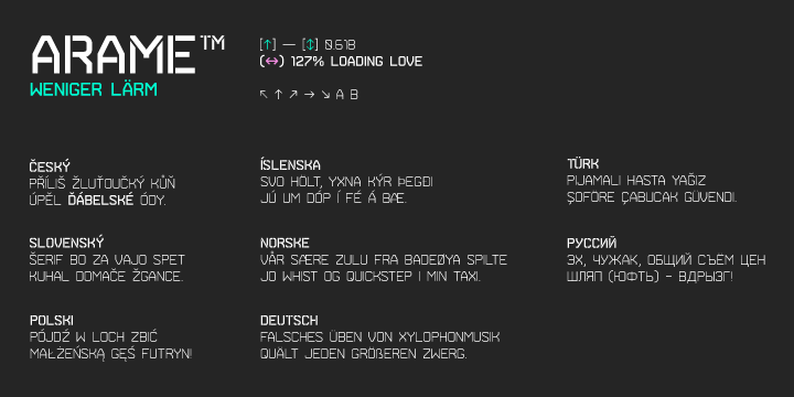 Przykładowa czcionka Arame #3