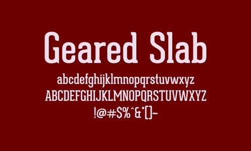 Przykładowa czcionka Geared Slab #2