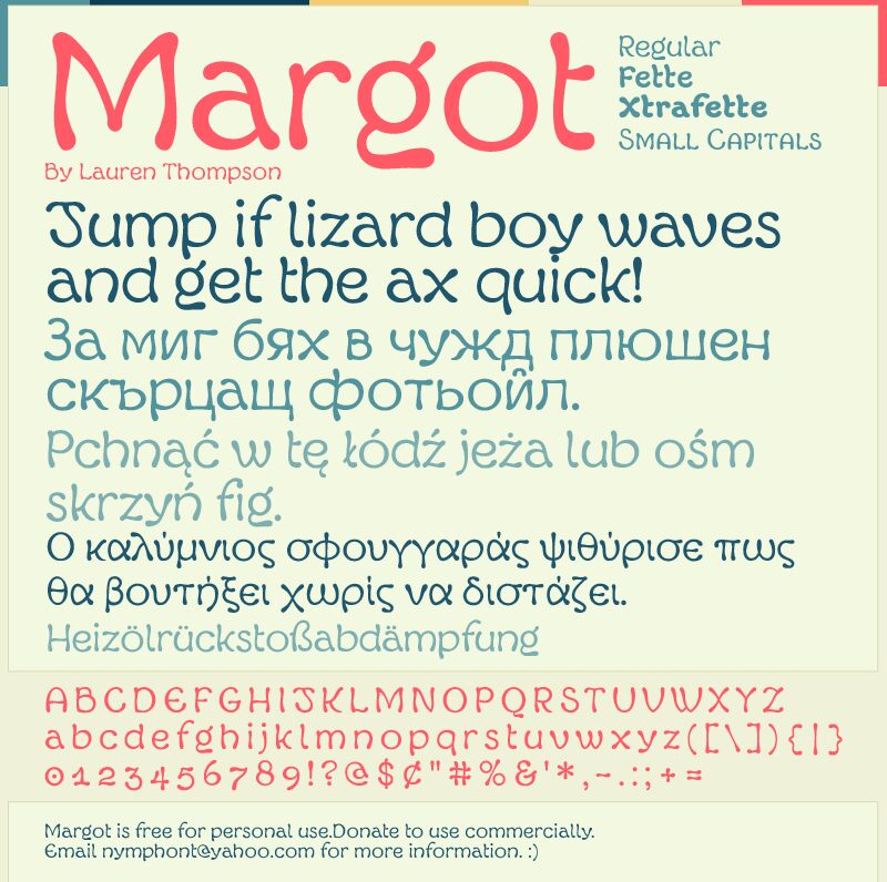 Przykładowa czcionka Margot #3