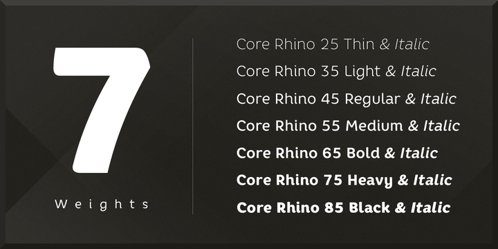 Przykładowa czcionka Core Rhino #2