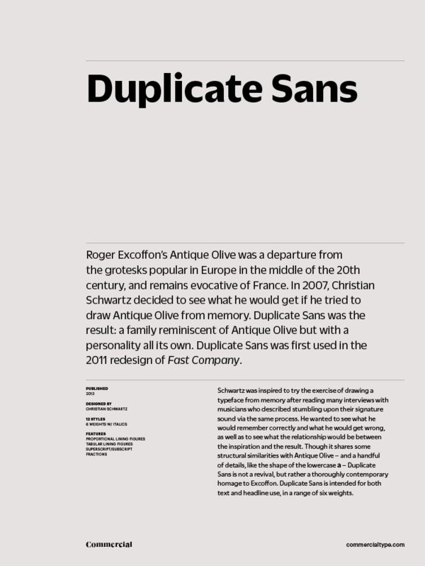 Przykładowa czcionka Duplicate Sans #2