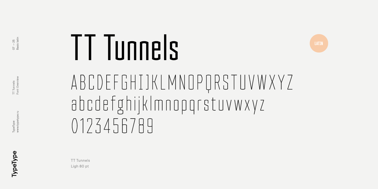 Przykładowa czcionka TT Tunnels #7