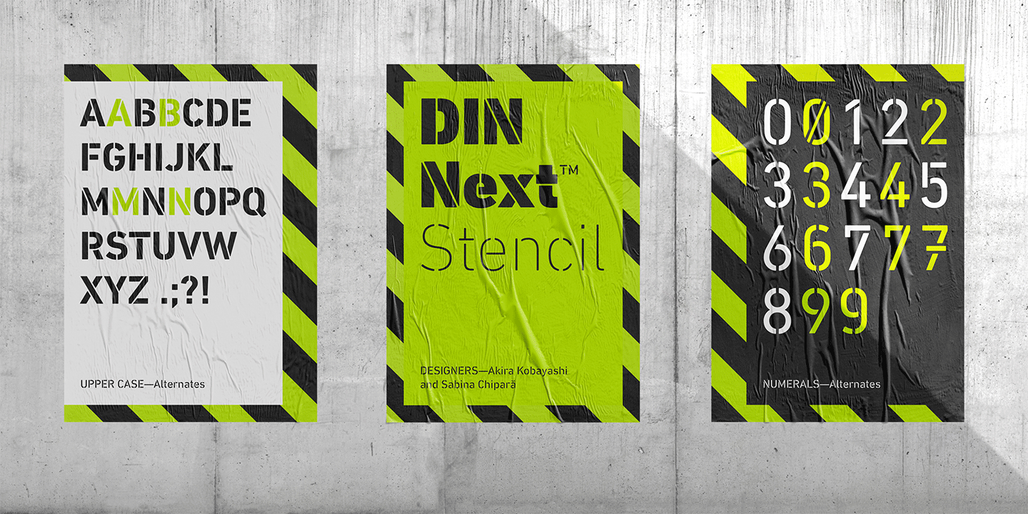 Przykładowa czcionka DIN Next Stencil #5