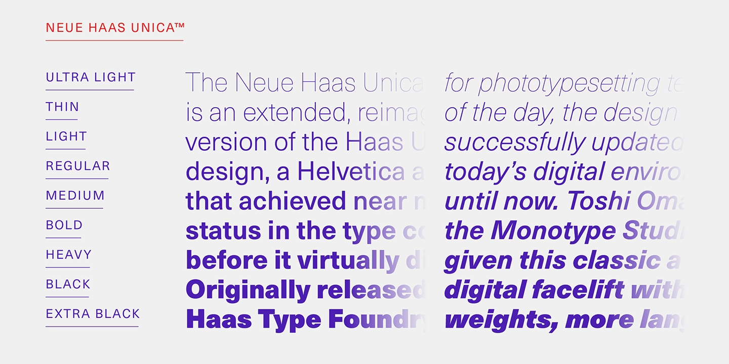 Przykładowa czcionka Neue Haas Unica #3