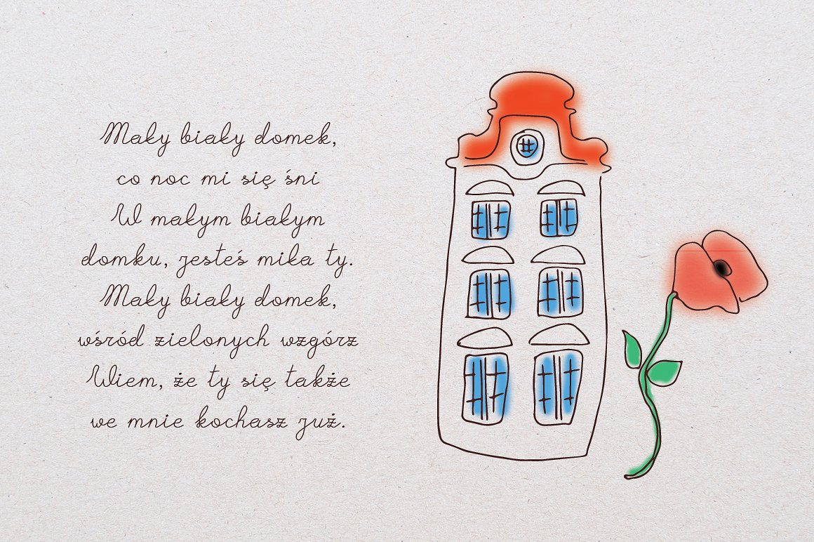 Przykładowa czcionka A Little House #5