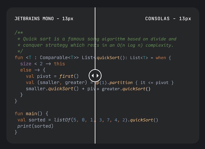 Przykładowa czcionka JetBrains Mono #2