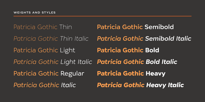 Przykładowa czcionka Patricia Gothic #5