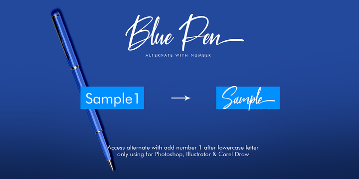 Przykładowa czcionka Blue Pen #3