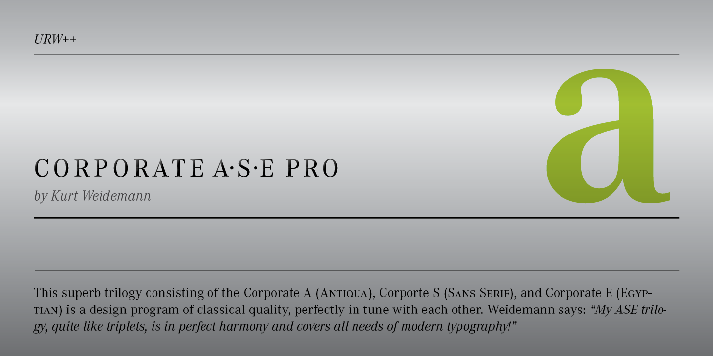 Przykładowa czcionka Corporate A Pro #2