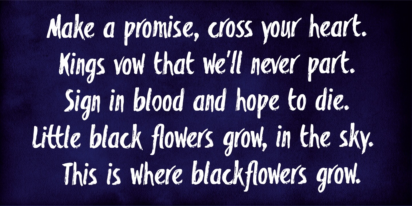 Przykładowa czcionka Blackflower #2