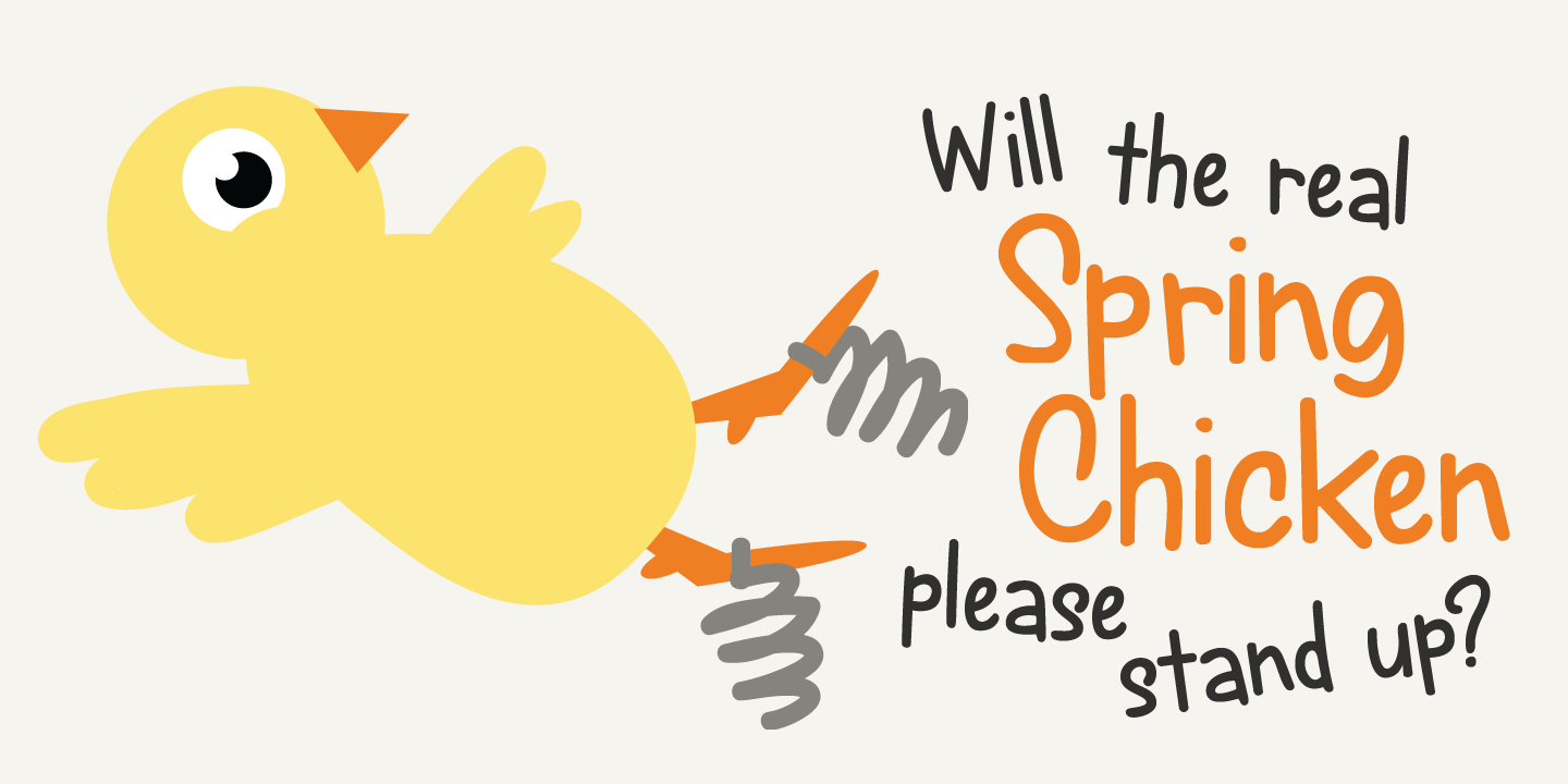 Przykładowa czcionka Spring Chicken #3