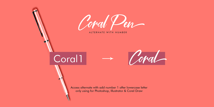 Przykładowa czcionka Coral Pen #3