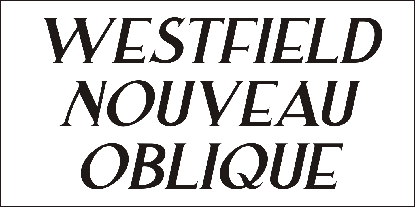 Przykładowa czcionka Westfield Nouveau JNL #2