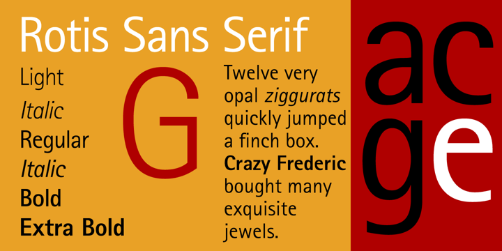Przykładowa czcionka Rotis Sans Serif Std #2