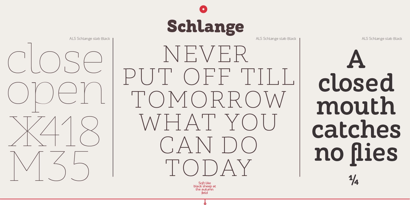 Przykładowa czcionka ALS Schlange Sans #1