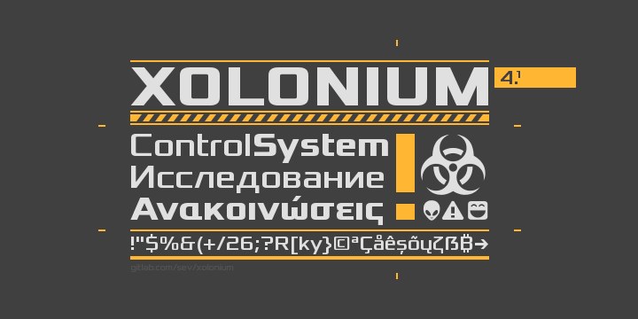 Przykładowa czcionka Xolonium #1