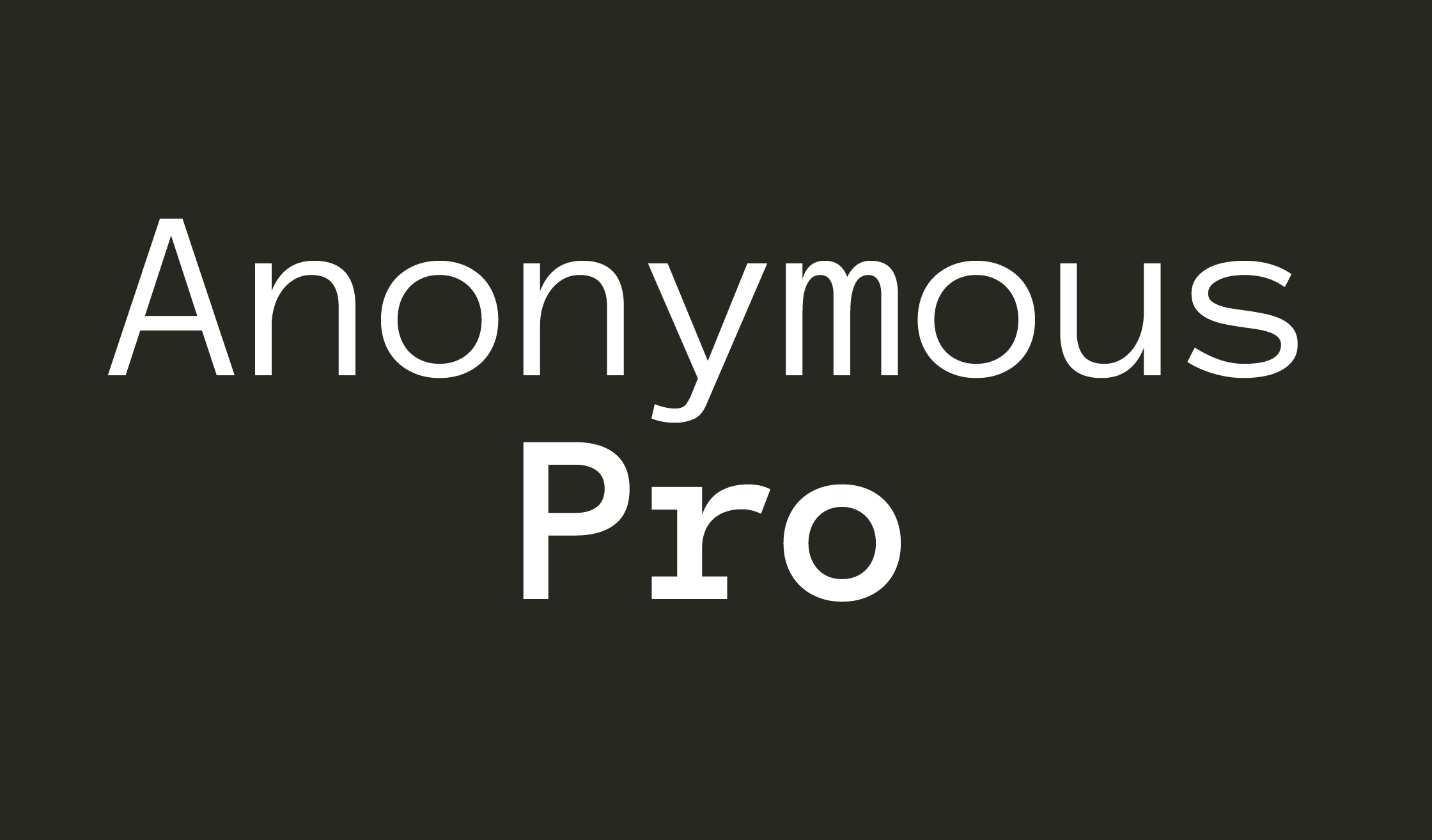 Przykładowa czcionka Anonymous Pro #1
