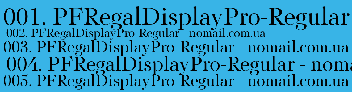 Przykładowa czcionka PF Regal Display Pro #1