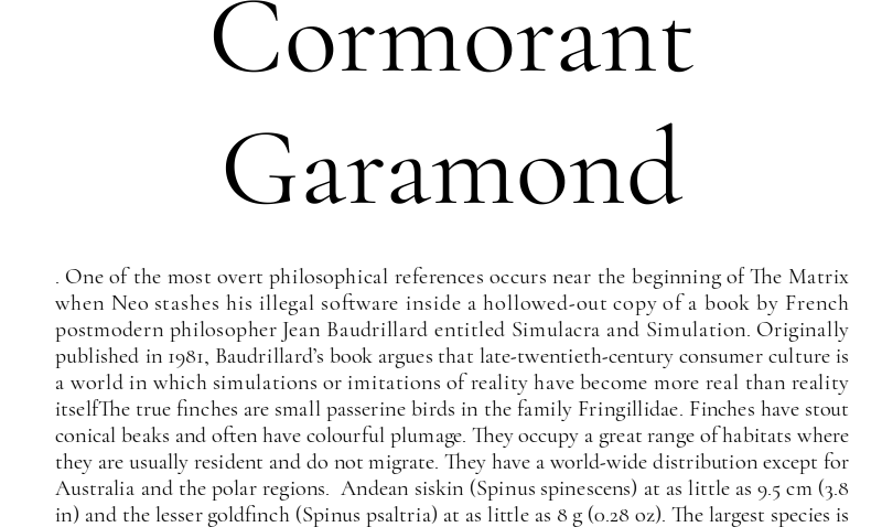 Przykładowa czcionka Cormorant Garamond #1