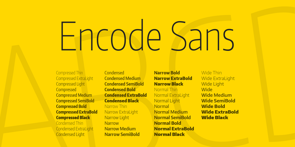 Przykładowa czcionka Encode Sans Condensed #1