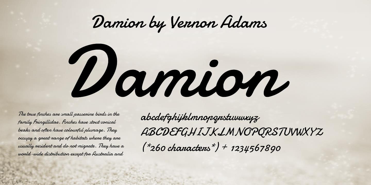Przykładowa czcionka Damion #1