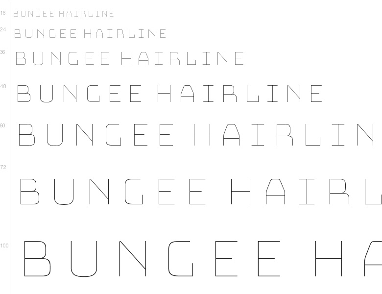 Przykładowa czcionka Bungee Hairline #1