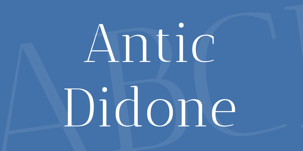 Przykładowa czcionka Antic Didone #1