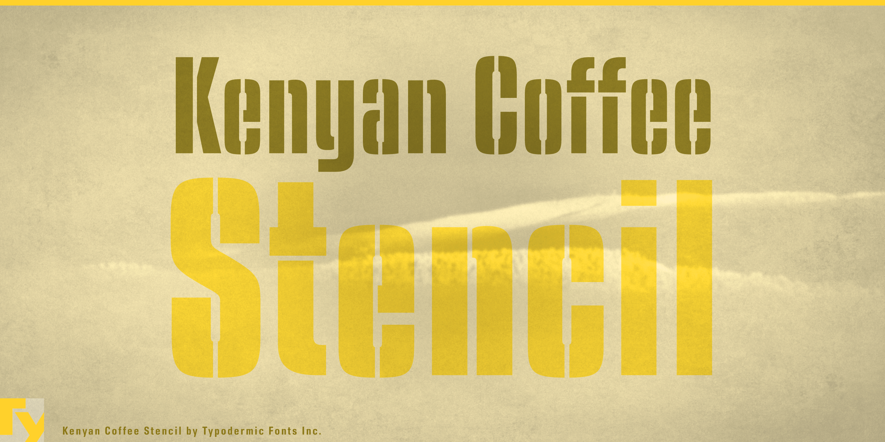Przykładowa czcionka Kenyan Coffee Stencil #1