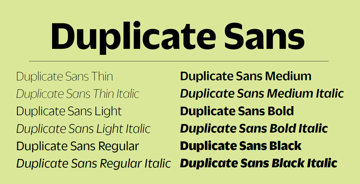 Przykładowa czcionka Duplicate Sans #1