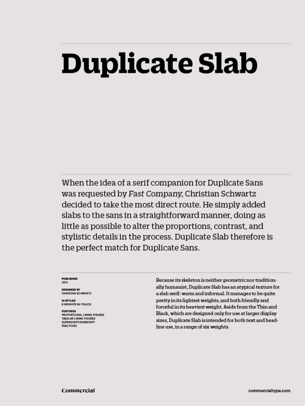 Przykładowa czcionka Duplicate Slab #1