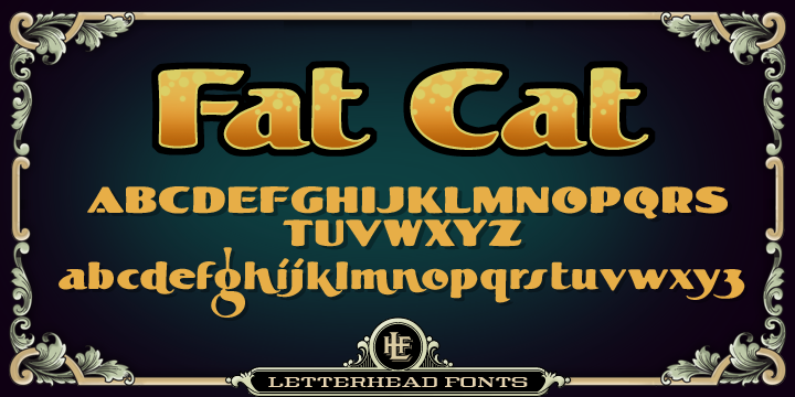 Przykładowa czcionka LHF Fat Cat #1