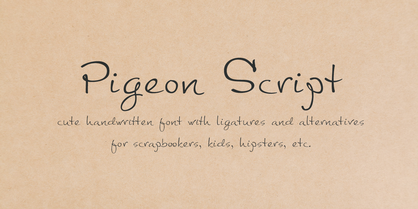 Przykładowa czcionka Pigeon Script #1