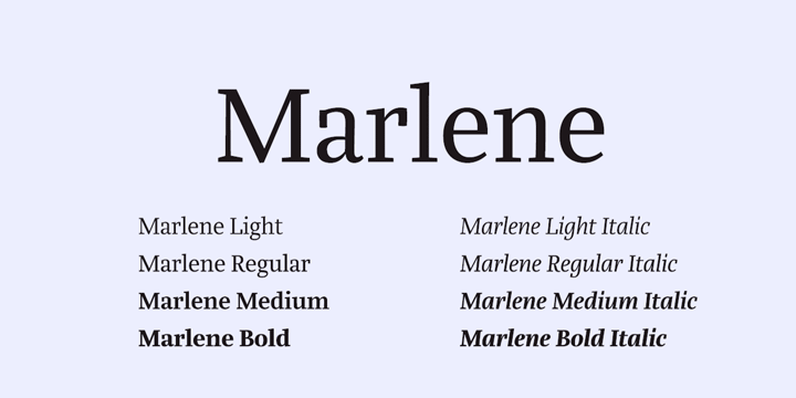Przykładowa czcionka Marlene #1