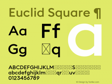 Przykładowa czcionka Euclid Square #1