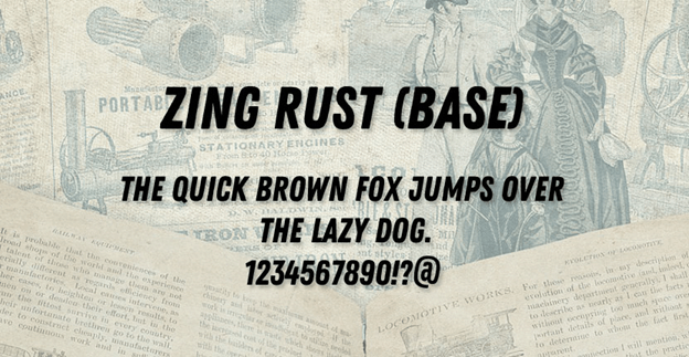 Przykładowa czcionka Zing Rust #1