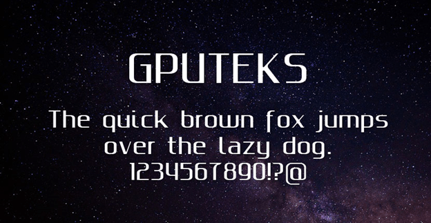 Przykładowa czcionka Gputeks #1
