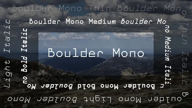 Przykładowa czcionka Boulder Mono #1