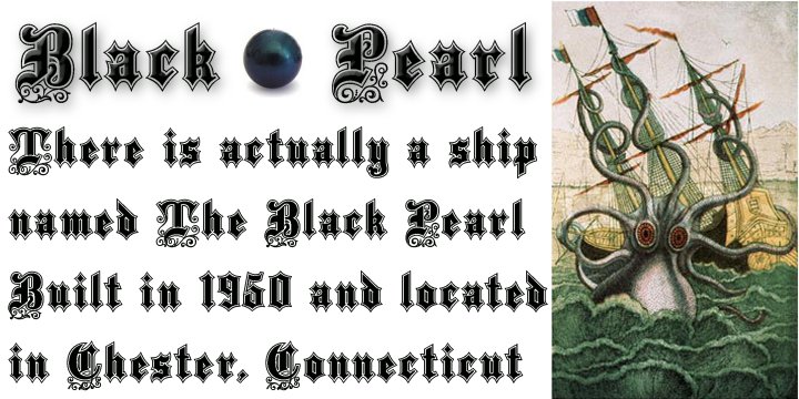 Przykładowa czcionka Black Pearl #1