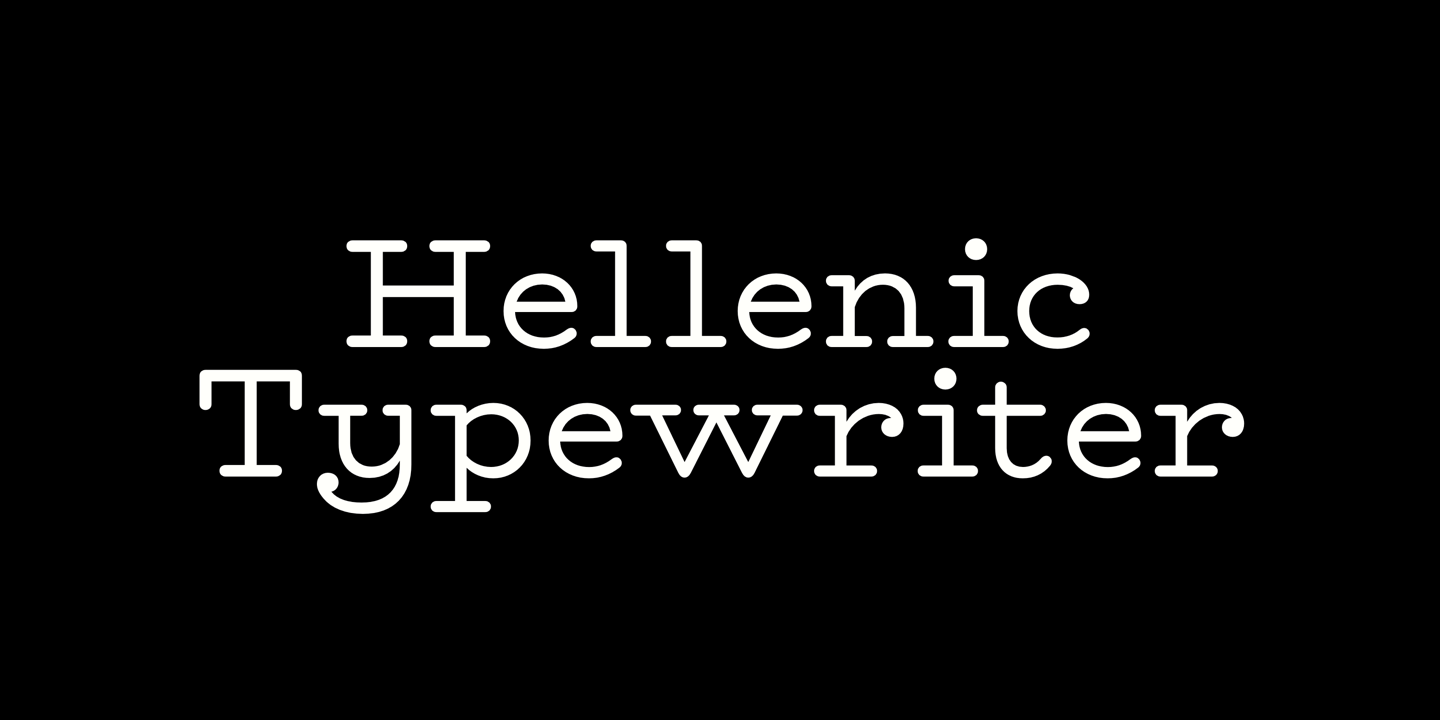 Czcionka Hellenic Typewriter