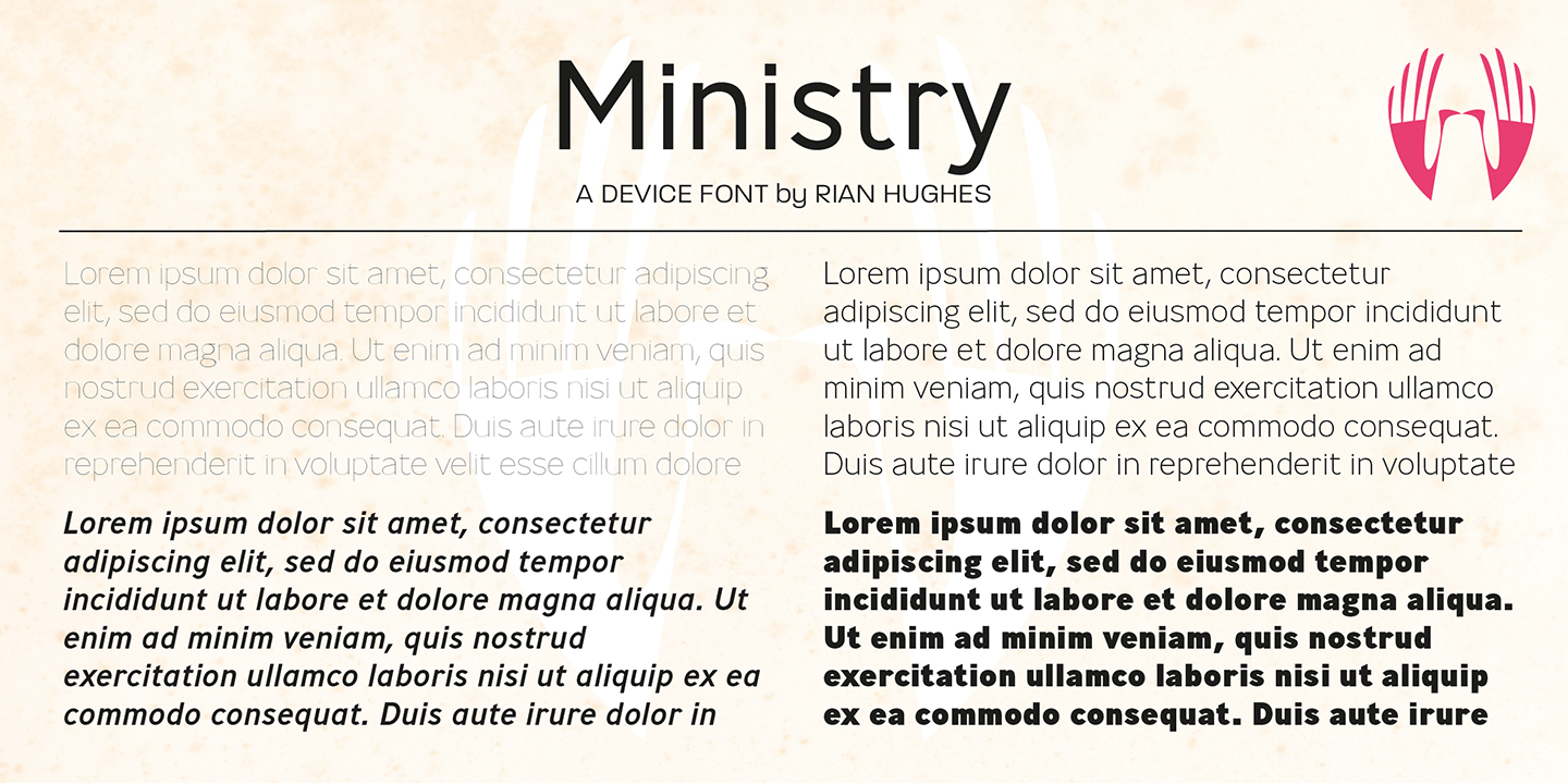 Przykładowa czcionka Ministry #1