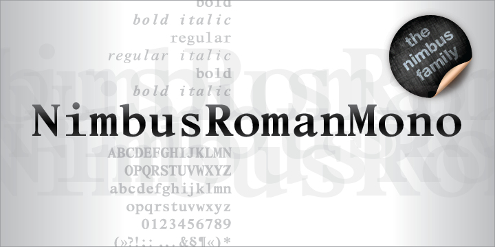 Przykładowa czcionka Nimbus Roman Mono #1
