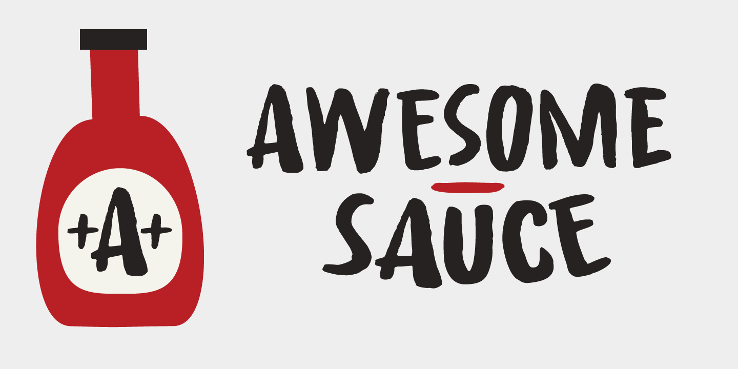 Przykładowa czcionka Awesome Sauce #1