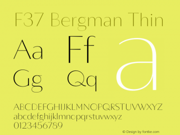 Przykładowa czcionka F37 Bergman #1
