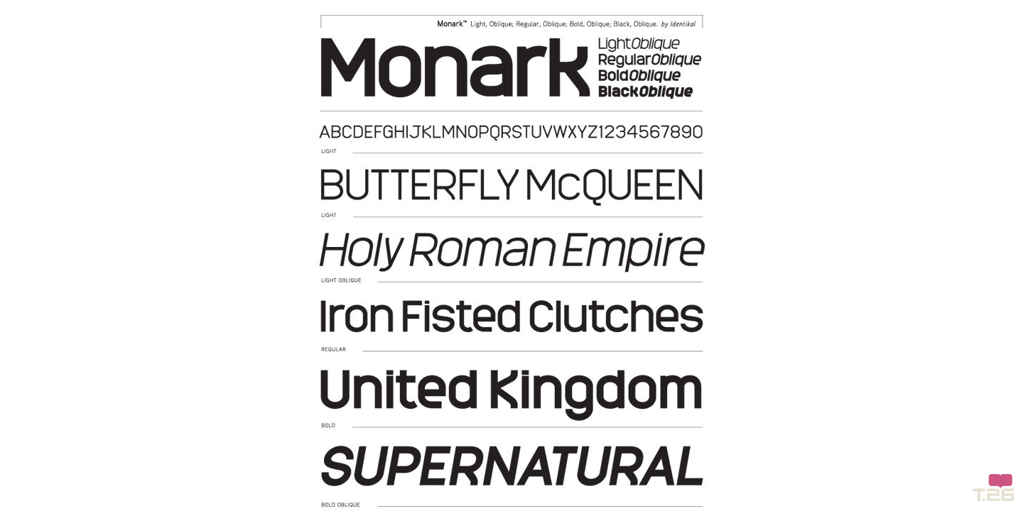 Przykładowa czcionka Monark #1