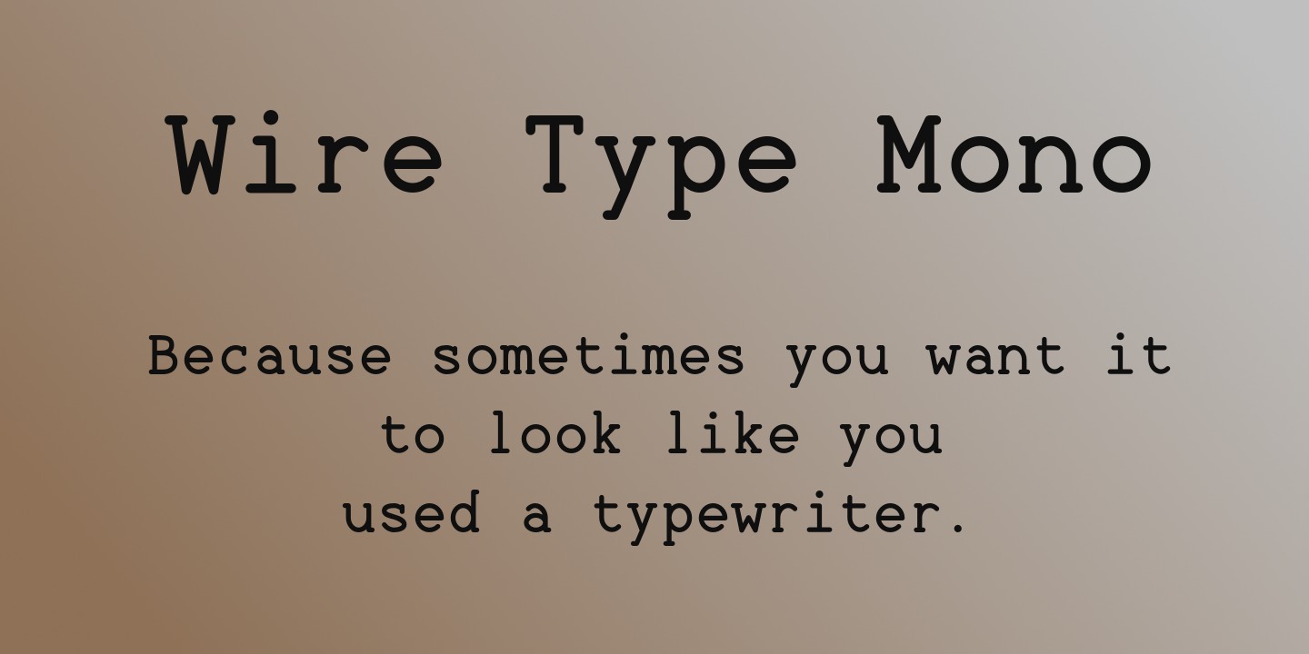 Przykładowa czcionka Wire Type Mono #1